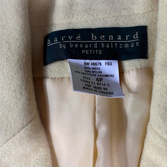Harve Benard Women’s Vintage Yellow Button Down Wool Cashmere Blazer Size 4 - Picture 9 of 9
